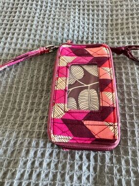 Vera Bradley Pink Maroon Geometric Wristlet Clutch